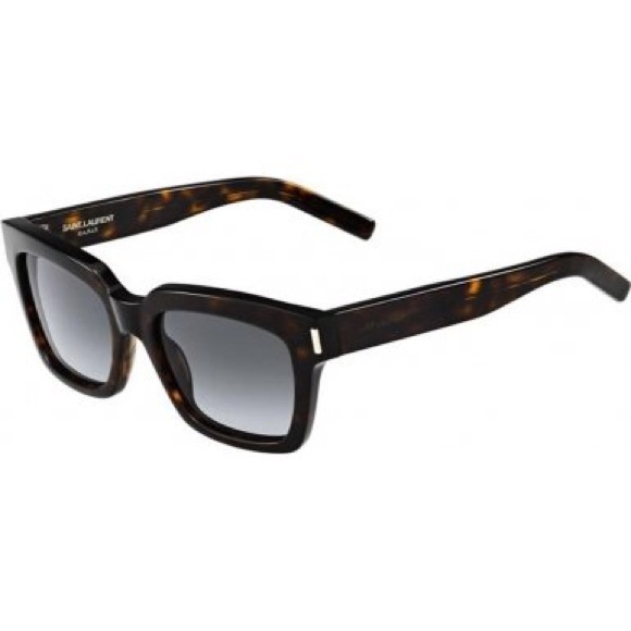 Yves Saint Laurent Black Tortoise Square Lens  Sunglasses leopard print - Picture 1 of 9